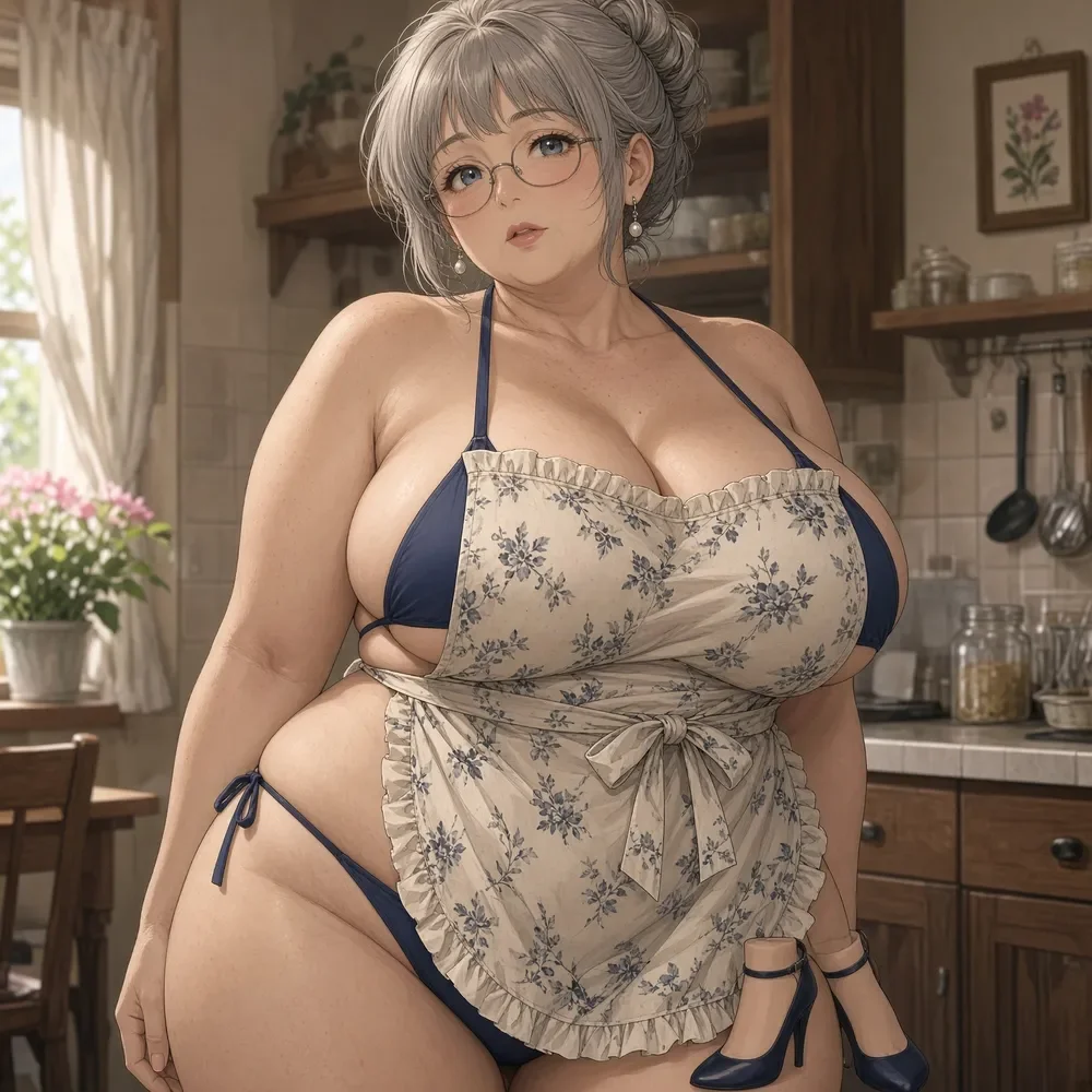 Anime Grandma Erotic Bikini Apron