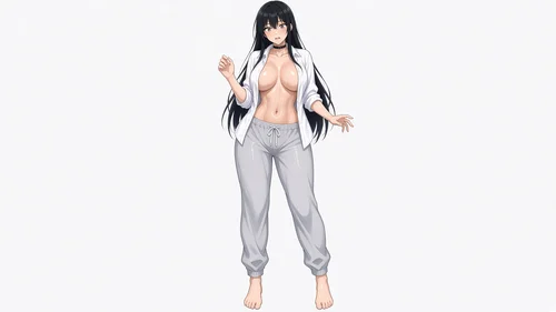 Schwarzhaarige Anime Waifu (Var. 7)