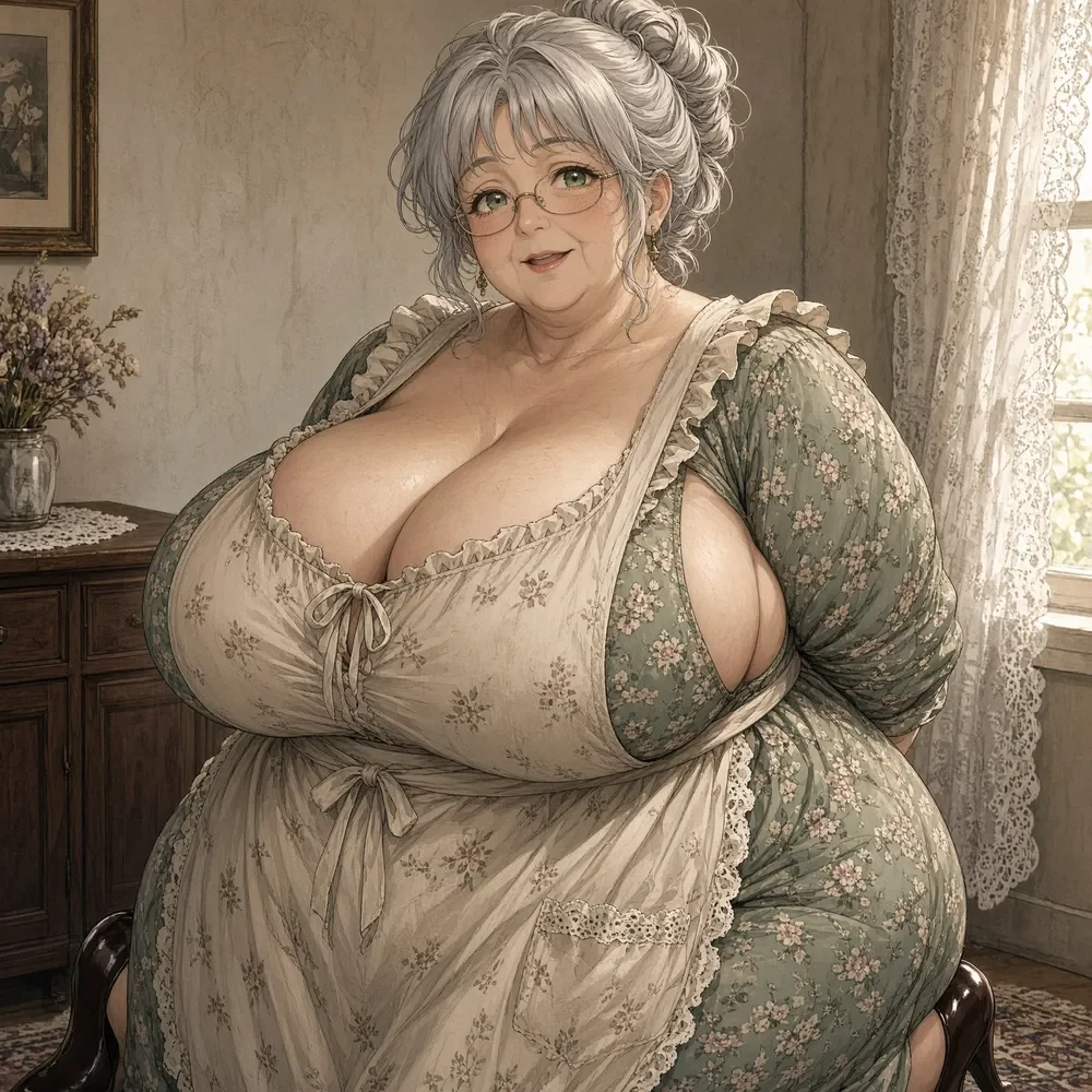 Anime Grandma Erotic Floral Dress