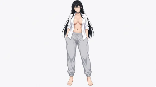 Schwarzhaarige Anime Waifu (Var. 4)